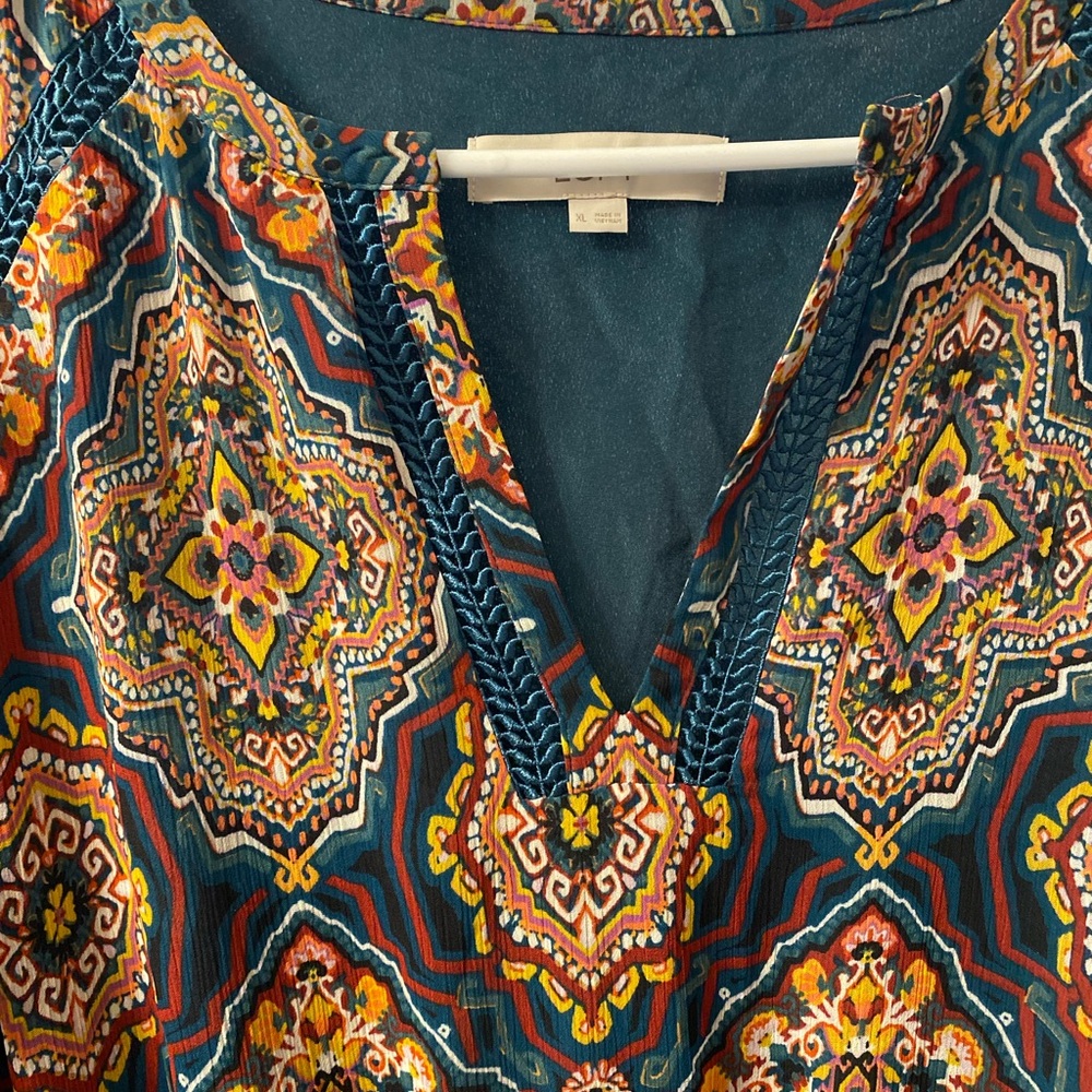 Loft Bohemian Print Maxi Dress XL - Picture 12 of 16